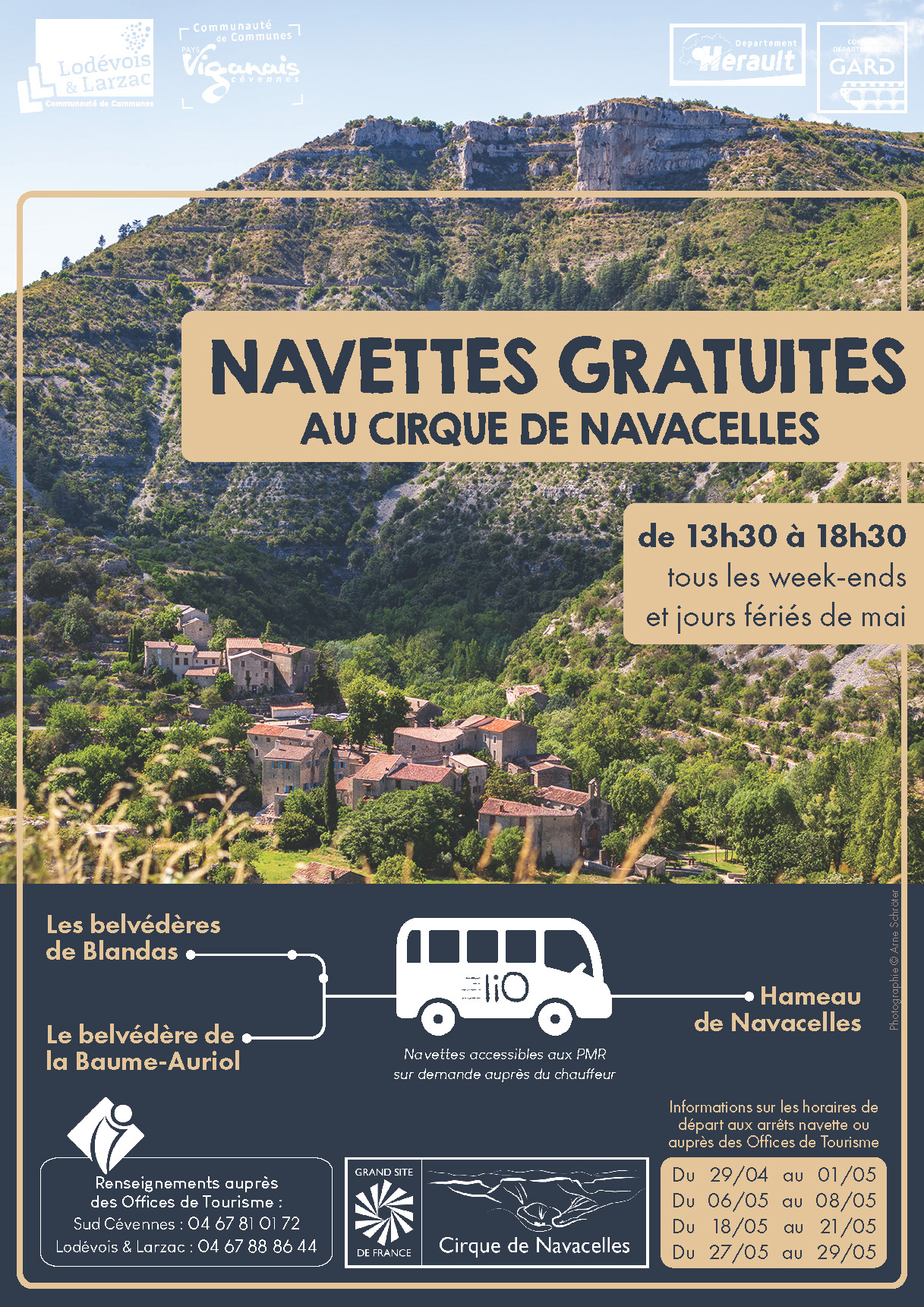 Navettes gratuites au Cirque de Navacelles !